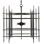 Люстра черная квадратной остроконечной формы Black Square варинант исполнения - 3 | Loft Concept в Новосибирске