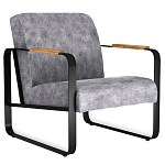 Кресло серый велюр с жесткими подлокотниками на полозьях Ashton варинант исполнения - 1 | Loft Concept в Новосибирске