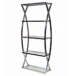 Металлический стеллаж со стеклянными полками Molecule варинант исполнения - 1 | Loft Concept в Новосибирске