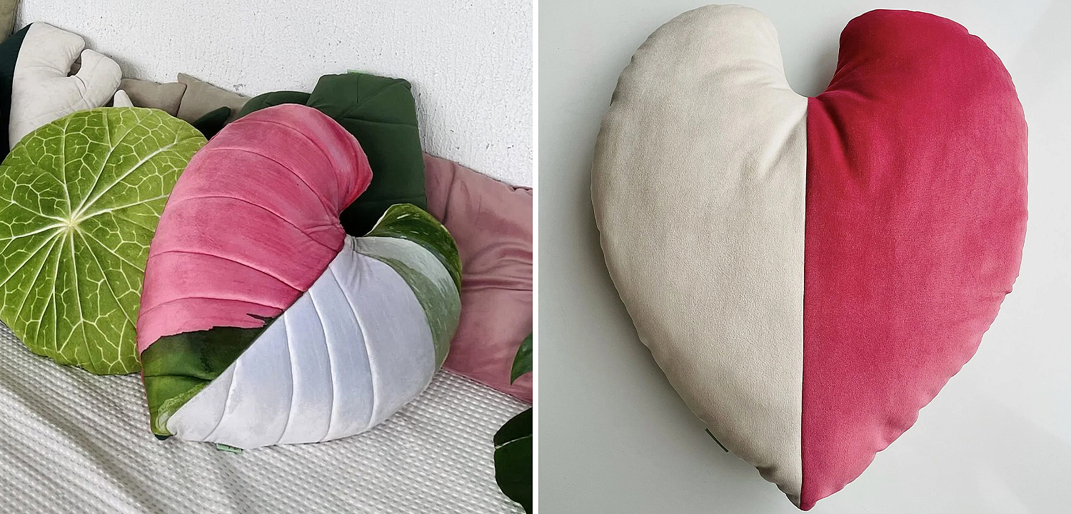 Декоративная подушка Botanical Cushion Filodendron Pink Princess Декоративная подушка Botanical Cushion Filodendron Pink Princess - Loft-Concept в Новосибирске