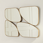 Зеркало в ассиметричной раме золотистого цвета Chaotic варинант исполнения - 3 | Loft Concept в Новосибирске