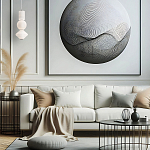 Подвесной светильник белого цвета с тремя геометрическими плафонами Alora Mood варинант исполнения - 7 | Loft Concept в Новосибирске