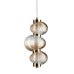 Подвесной светильник с 3-мя рифлеными стеклянными шарами Marcelh Light варинант исполнения - 1 | Loft Concept в Новосибирске