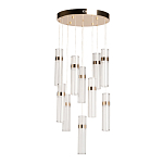 Люстра каскадная с прозрачными цилиндрическими плафонами Jenae Glass Tube Lighting варинант исполнения - 2 | Loft Concept в Новосибирске