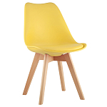 Стул с основой из пластика и мягким сиденьем Arvika Yellow варинант исполнения - 1 | Loft Concept в Новосибирске