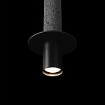 Подвесной светильник с узким цилиндрическим плафоном и черным металлическим декором Concrete Pipe варинант исполнения - 7 | Loft Concept в Новосибирске