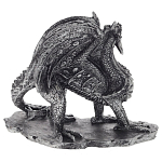 Декоративная статуэтка Дракон Dragon Black Silver Statuette варинант исполнения - 4 | Loft Concept в Новосибирске