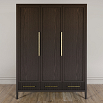 Большой Шкаф Primo Темный орех с 3 дверьми и 3 выдвижными ящиками варинант исполнения - 1 | Loft Concept в Новосибирске