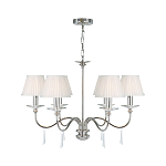 Люстра цвета никель с прозрачными стеклянными подвесками в форме капель Elstead Lighting варинант исполнения - 2 | Loft Concept в Новосибирске