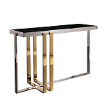 Консоль в современном стиле с черной стекляной столешницей Console with Black Glass варинант исполнения - 1 | Loft Concept в Новосибирске