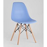 Пластиковый стул на ножках из массива бука Eames Blue варинант исполнения - 1 | Loft Concept в Новосибирске