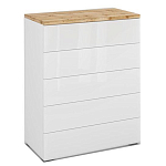 Комод с белым глянцевым фасадом с 5-ю ящиками Grace of Furniture  варинант исполнения - 1 | Loft Concept в Новосибирске