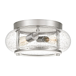 Потолочный светильник цвета никель с плафоном из прозрачного фактурного стекла Quoizel варинант исполнения - 1 | Loft Concept в Новосибирске