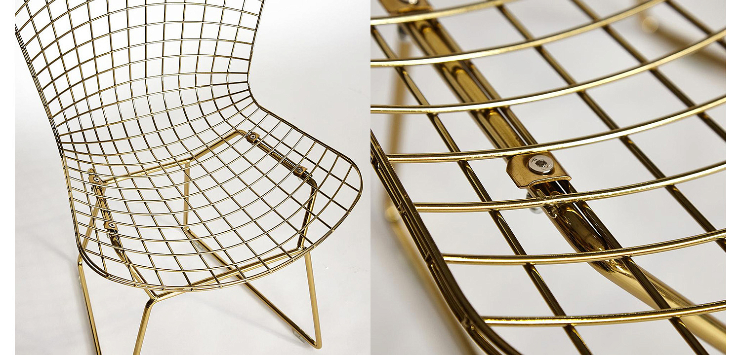 Стул Bertoia Side Chair gold - Loft-Concept в Новосибирске