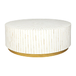 Стол журнальный Белый RADIAL BONE INLAY COFFEE TABLE NATURAL варинант исполнения - 1 | Loft Concept в Новосибирске