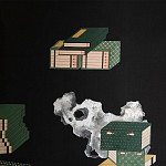 Обои ручная роспись The Art of Learning and Steps for the Flowers by Teo Yang Original colourway on Pitch dyed silk варинант исполнения - 3 | Loft Concept в Новосибирске