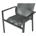 Стул темно-серый с высокой плетеной спинкой и сиденьем Braided Strength варинант исполнения - 7 | Loft Concept в Новосибирске