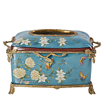 Салфетница прямоугольная голубого цвета с цветами и бабочками Blue Garden варинант исполнения - 1 | Loft Concept в Новосибирске