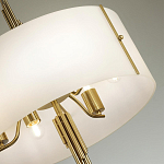 Люстра на штанге с белым круглым плафоном на бронзовом основании с вертикальным декором из металлических трубок Sohne варинант исполнения - 4 | Loft Concept в Новосибирске