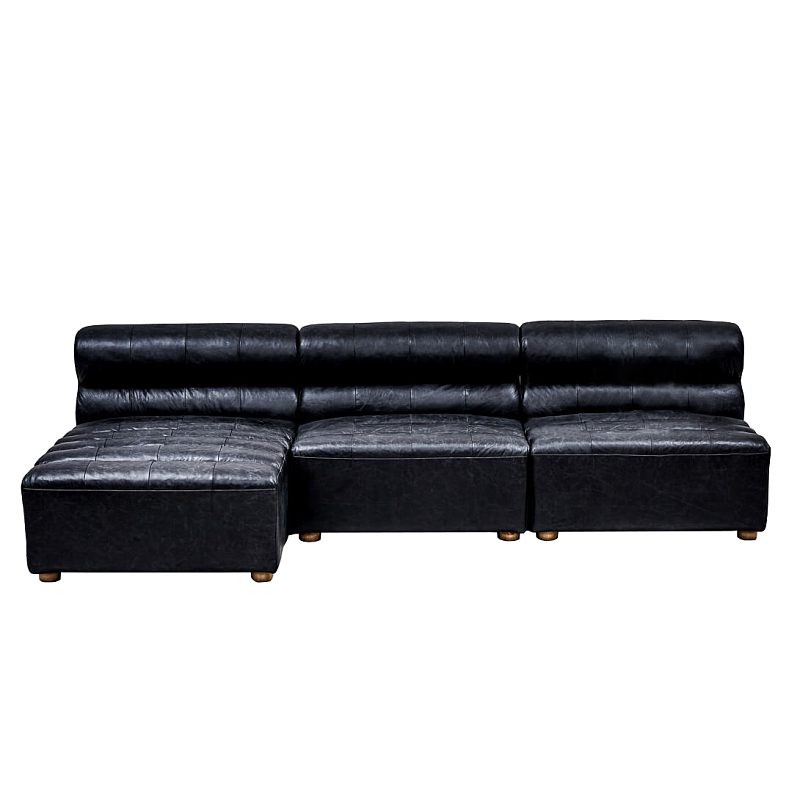 Диван Veronica Leather Sofa Черный в Новосибирске | Loft Concept 