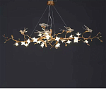 Люстра в виде золотой ветки с цветами и птичками Marvelous Garden варинант исполнения - 7 | Loft Concept в Новосибирске
