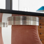 Обеденный стол со стеклянной столешницей и розовыми ножками с тканевой обивкой Wrigley варинант исполнения - 3 | Loft Concept в Новосибирске