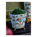 Кашпо из голубого фарфора с бронзовыми элементами Blue Garden варинант исполнения - 4 | Loft Concept в Новосибирске