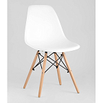 Пластиковый стул на ножках из массива бука Eames White  варинант исполнения - 1 | Loft Concept в Новосибирске