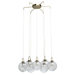 Люстра с 7-ю плафонами из прозрачного стекла в форме шара Orb Cascade  варинант исполнения - 4 | Loft Concept в Новосибирске