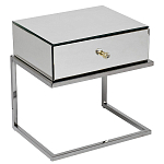 Тумбочка зеркальная с ящиком Mirror Chrome Cabinet варинант исполнения - 1 | Loft Concept в Новосибирске