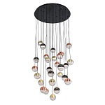 Люстра каскадная с черным круглым основанием 27 подвесов Celestial Waltz варинант исполнения - 1 | Loft Concept в Новосибирске