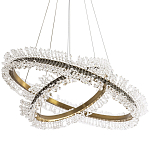 Люстра два кольца с хрустальным декором Rowan Crystal Ring Horizontal Brass Chandelier варинант исполнения - 1 | Loft Concept в Новосибирске