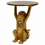 Столик с подстольем в виде обезьянки Bombay Gold варинант исполнения - 1 | Loft Concept в Новосибирске