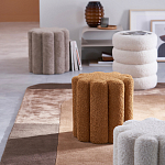 Пуф с обивкой из ткани букле Flo Brown Pouf варинант исполнения - 3 | Loft Concept в Новосибирске