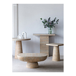 Столик кофейный кремового цвета с овальной столешницей и круглым основанием Cream Dalmen Table варинант исполнения - 8 | Loft Concept в Новосибирске