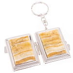 Зеркало брелок складное двухстороннее из натурального камня Оникс Silver Stone Mirrors варинант исполнения - 2 | Loft Concept в Новосибирске