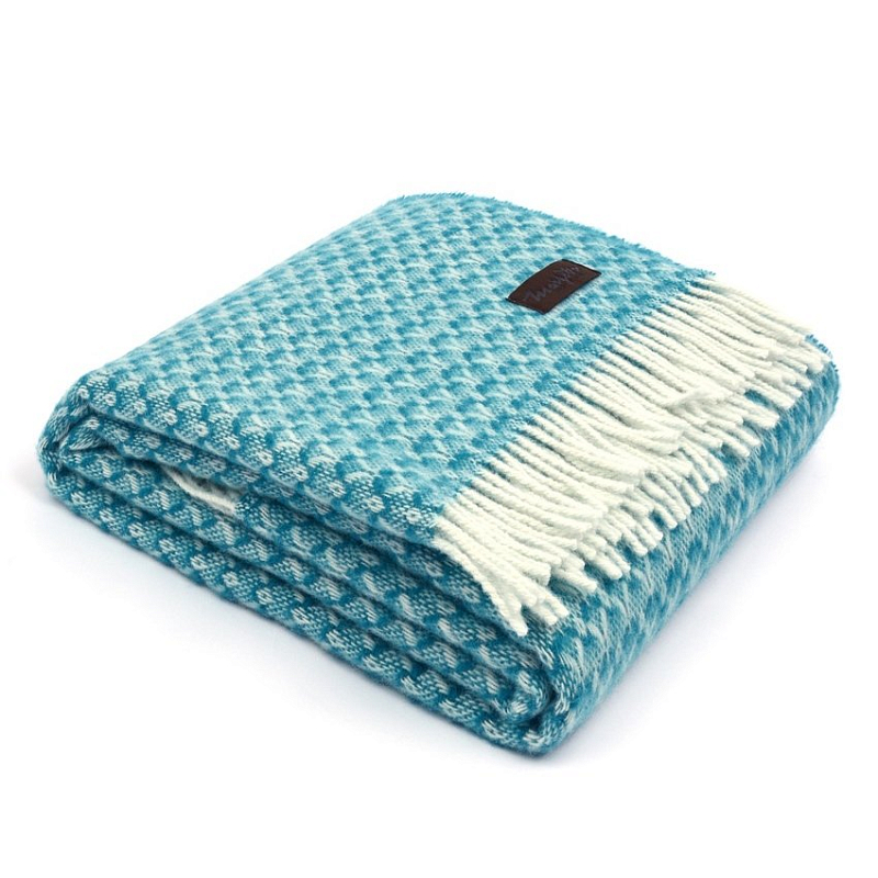 Плед BRIAS TRIANGLE 1510 Marzotto Голубой в Новосибирске | Loft Concept 