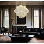 Люстра с овальными подвесками из натурального камня Spatial Composition варинант исполнения - 7 | Loft Concept в Новосибирске