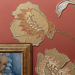 Обои с вышивкой ручной работы Deco Flowers Original colourway on wool sateen варинант исполнения - 2 | Loft Concept в Новосибирске