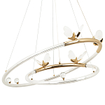 Кольцевая люстра с декором в виде бабочек Glass Butterflies Two Rings Chandelier варинант исполнения - 1 | Loft Concept в Новосибирске