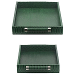 Комплект из двух прямоугольных подносов зеленого цвета Serpent варинант исполнения - 3 | Loft Concept в Новосибирске