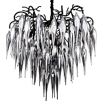 Люстра со стеклянными подвесками дымчатого цвета Ambre Glass Chandelier 80 варинант исполнения - 1 | Loft Concept в Новосибирске