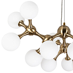 Люстра с плафонами из стеклянных шаров Pearls Suspension Brass Chandelier варинант исполнения - 3 | Loft Concept в Новосибирске