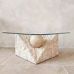 Дизайнерский журнальный стол в виде раковины с жемчужиной под прозрачной столешницей Fahin варинант исполнения - 2 | Loft Concept в Новосибирске