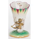 Ваза из фарфора с бронзовой фигуркой ангела Eden Garden porcelain and bronze варинант исполнения - 1 | Loft Concept в Новосибирске