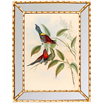 Постер с изображением птиц и цветов в зеркальной раме Blooming Birds Poster варинант исполнения - 3 | Loft Concept в Новосибирске