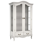 Витрина белая двухдверная с 4-мя полками и 2-мя ящиками в стиле прованс White Provence варинант исполнения - 1 | Loft Concept в Новосибирске