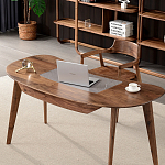 Стол рабочий округлой формы с ящиком  Working Moonnut Table варинант исполнения - 2 | Loft Concept в Новосибирске