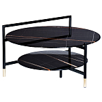 Стол журнальный круглый черный с полкой Inherence варинант исполнения - 1 | Loft Concept в Новосибирске