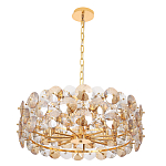 Люстра круглая золотого цвета с круглыми хрустальным элементами Solyria варинант исполнения - 3 | Loft Concept в Новосибирске